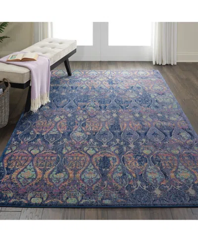 Nourison Home Ankara Global Anr08 Navy And Multi 5'3" X 7'6" Area Rug In Multi