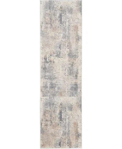 Nourison Home Rustic Textures Rus05 Beige And Gray 2'2" X 7'6" Runner Rug In Multi