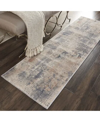 Nourison Home Rustic Textures Rus05 Beige And Gray 2'2" X 7'6" Runner Rug In Multi