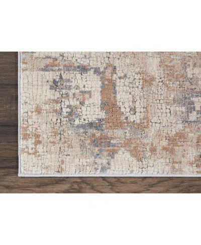 Nourison Home Rustic Textures Rus06 Beige And Gray 2'2" X 7'6" Runner Rug In Multi