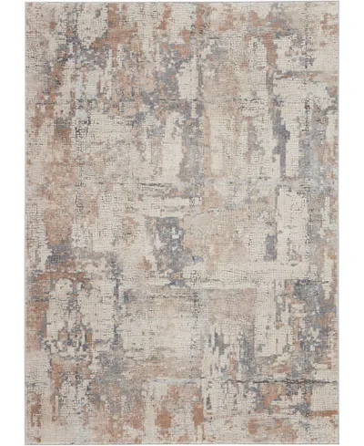Nourison Home Rustic Textures Rus06 Beige And Gray 5'3" X 7'3" Area Rug In Multi