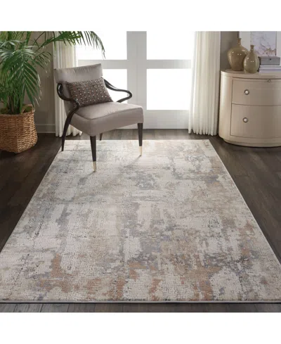 Nourison Home Rustic Textures Rus06 Beige And Gray 5'3" X 7'3" Area Rug In Multi