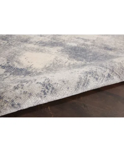 Nourison Home Rustic Textures Rus02 Blue And Ivory 5'3" X 7'3" Area Rug In Multi