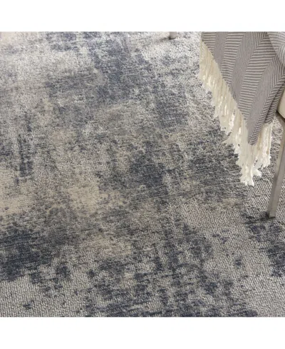 Nourison Home Rustic Textures Rus02 Blue And Ivory 5'3" X 7'3" Area Rug In Multi