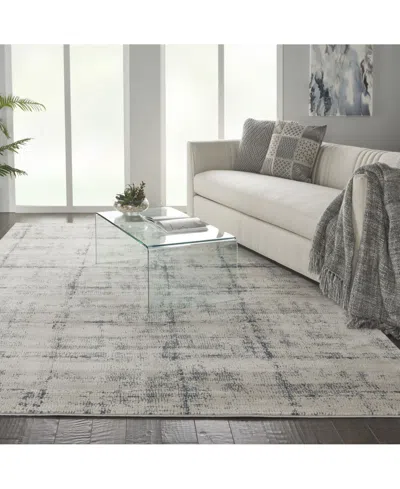 Nourison Home Rustic Textures Rus06 Ivory And Blue 7'10" X 10'6" Area Rug In Multi