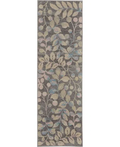 Long Street Looms Peace Pea03 Gray 2'3" X 7'3" Runner Rug
