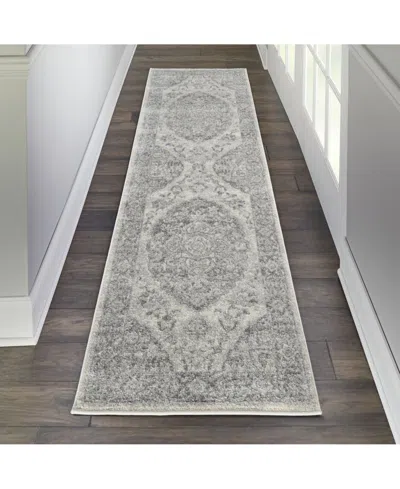 Long Street Looms Peace Pea05 Ivory 2'3" X 7'3" Runner Rug In Multi