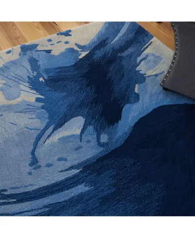 Nourison Home Symmetry Smm01 Blue And Ivory 3'9" X 5'9" Area Rug In Multi