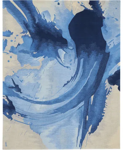 Nourison Home Symmetry Smm01 Blue And Ivory 7'9" X 9'9" Area Rug In Multi