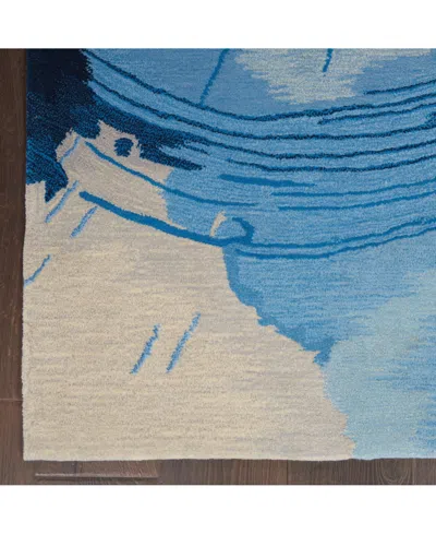 Nourison Home Symmetry Smm01 Blue And Ivory 7'9" X 9'9" Area Rug In Multi