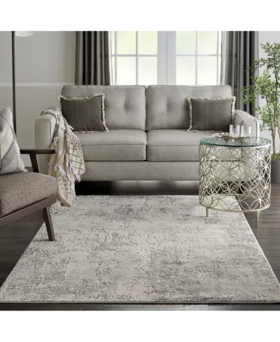 Nourison Home Rustic Textures Rus07 Gray And Beige 5'3" X 7'3" Area Rug
