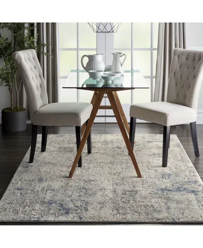 Nourison Home Rustic Textures Rus07 Ivory And Gray 5'3" X 7'3" Area Rug In Multi