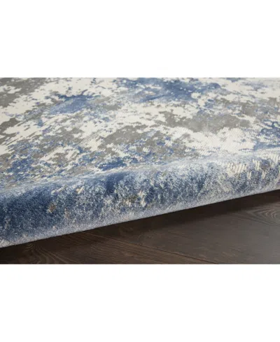 Nourison Home Rustic Textures Rus08 Gray And Blue 5'3" X 7'3" Area Rug In Multi