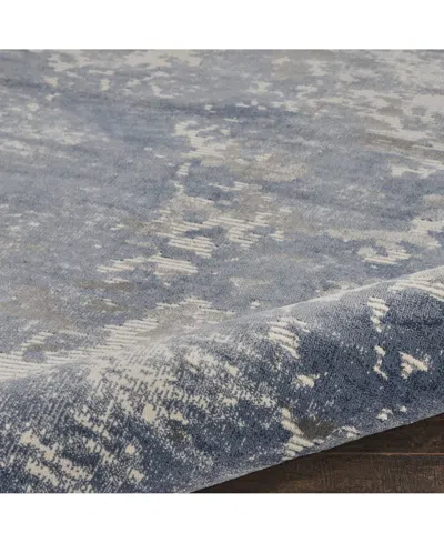 Nourison Home Rustic Textures Rus08 Gray And Blue 7'10" X 10'6" Area Rug In Multi
