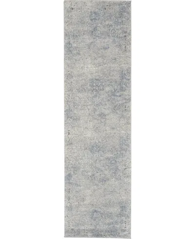 Nourison Home Rustic Textures Rus09 Ivory And Mist 2'2" X 7'6" Runner Rug In Multi