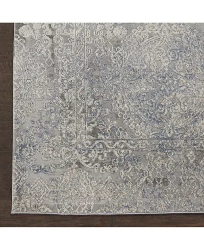 Nourison Home Rustic Textures Rus09 Ivory And Mist 2'2" X 7'6" Runner Rug In Multi