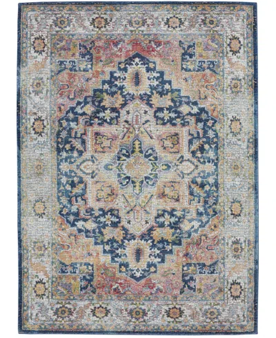 Nourison Home Ankara Global Anr11 Blue And Multi 5'3" X 7'6" Area Rug In Multi