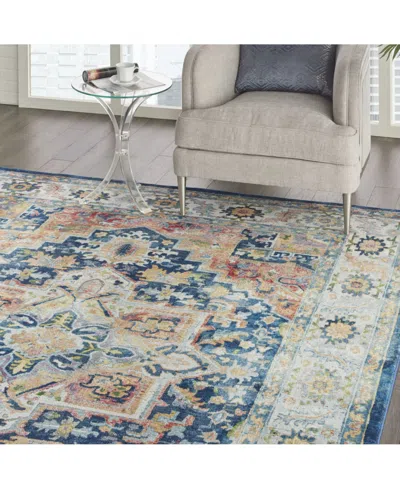 Nourison Home Ankara Global Anr11 Blue And Multi 7'10" X 9'10" Area Rug In Multi
