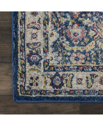 Nourison Home Ankara Global Anr13 Navy And Multi 2' X 6' Runner Rug In Multi
