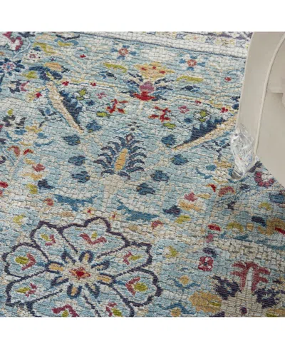 Nourison Home Ankara Global Anr14 Teal And Multi 5'3" X 7'6" Area Rug In Multi