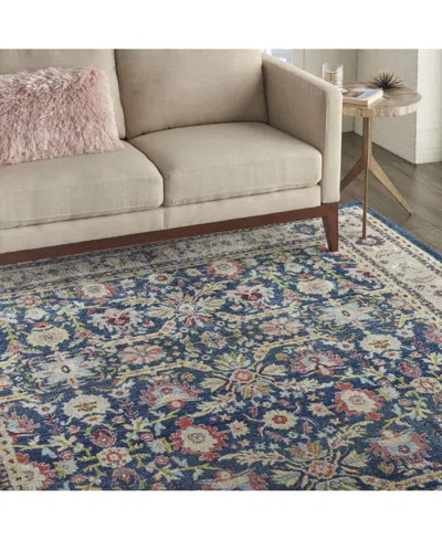 Nourison Home Ankara Global Anr13 Navy And Multi 7'10" X 9'10" Area Rug In Multi