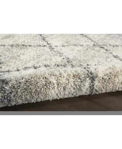 Nourison Home Oslo Shag Osl01 Ivory And Gray 5'3" X 7'9" Area Rug In Multi