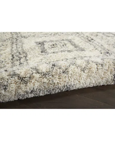 Nourison Home Oslo Shag Osl02 Ivory And Gray 7'10" X 10'6" Area Rug In Multi