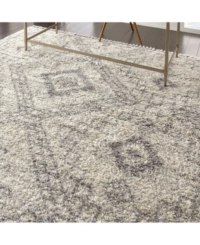 Nourison Home Oslo Shag Osl02 Ivory And Gray 7'10" X 10'6" Area Rug In Multi
