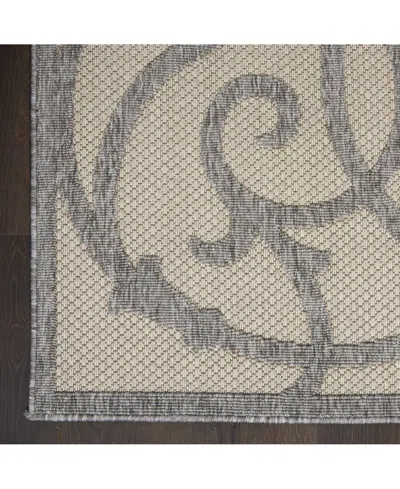 Nourison Home Cozumel Czm04 Cream And Gray 4' X 6' Outdoor Area Rug In Multi