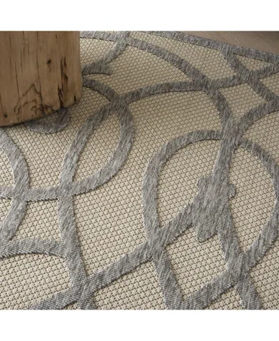 Nourison Home Cozumel Czm04 Cream And Gray 4' X 6' Outdoor Area Rug In Multi