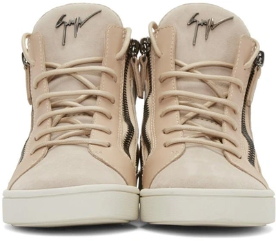 Shop Giuseppe Zanotti Pink London Mid-top Sneakers In Nude