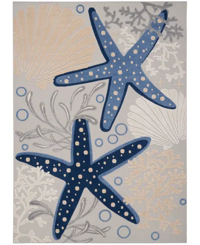 Nourison Home Aloha Alh24 7' X 10' Outdoor Area Rug In Multi