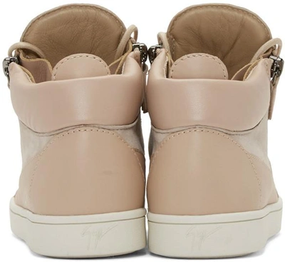 Shop Giuseppe Zanotti Pink London Mid-top Sneakers In Nude