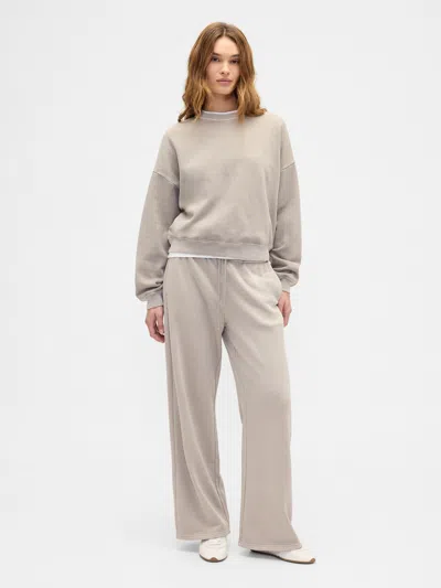 Gap Factory Relaxed Wedge Crewneck Sweatshirt In Gray