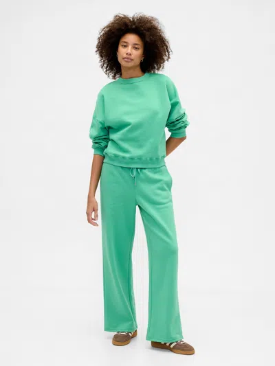Gap Factory Relaxed Wedge Crewneck Sweatshirt In Green