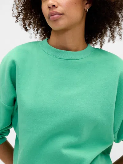 Gap Factory Relaxed Wedge Crewneck Sweatshirt In Green