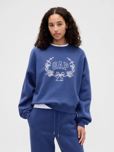 Gap Factory Oversized Wedge Gap Logo Sweatshirt In Blue