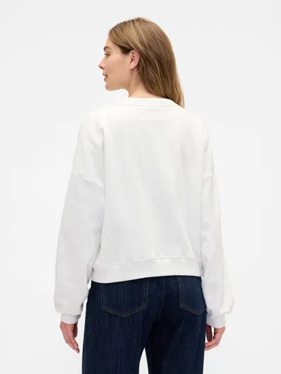 Gap Factory Oversized Wedge Gap Logo Sweatshirt In White