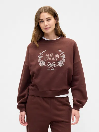 Gap Factory Oversized Wedge Gap Logo Sweatshirt In Brown