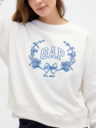 Gap Factory Oversized Wedge Gap Logo Sweatshirt In White
