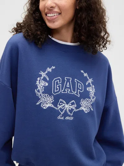 Gap Factory Oversized Wedge Gap Logo Sweatshirt In Blue