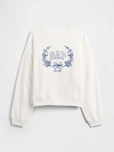 Gap Factory Oversized Wedge Gap Logo Sweatshirt In White