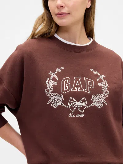 Gap Factory Oversized Wedge Gap Logo Sweatshirt In Brown