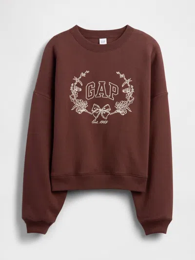 Gap Factory Oversized Wedge Gap Logo Sweatshirt In Brown