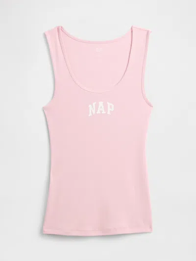 Gap Factory Ribbed Gap Nap Logo Tank Top In Pink