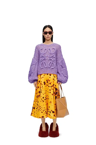 Loewe Anagram Sweater In Mohair Blend In Purple