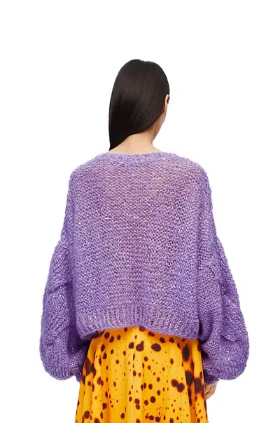 Loewe Anagram Sweater In Mohair Blend In Purple