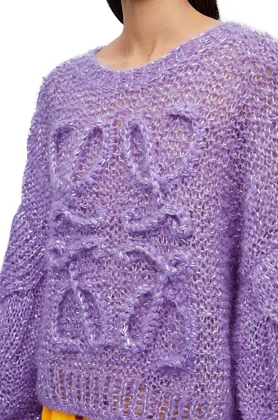 Loewe Anagram Sweater In Mohair Blend In Purple