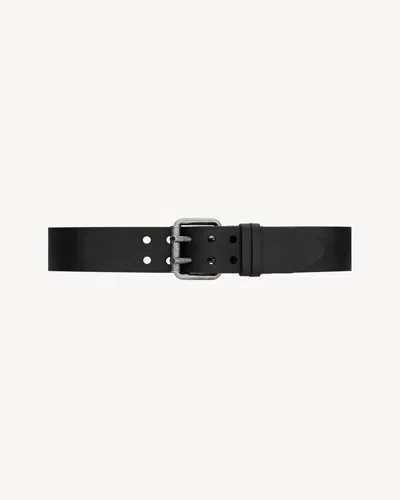 Saint Laurent Motorcycle Belt In Leather In Black