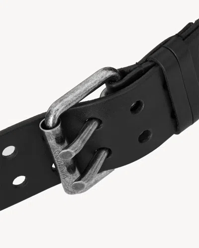 Saint Laurent Motorcycle Belt In Leather In Black